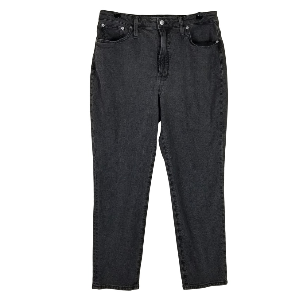 Madewell The Curvy Perfect Vintage Jean Womens 31 Black High Rise Tapered Leg